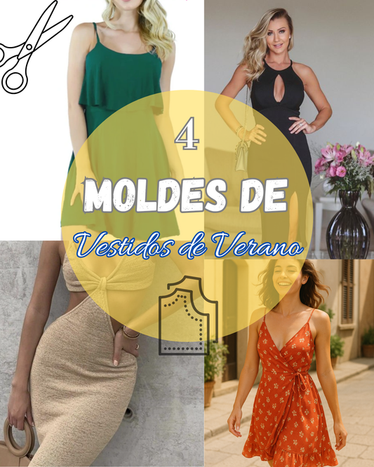 4 Moldes de Vestidos para refozar tus aprendizajes. (Super faciles)